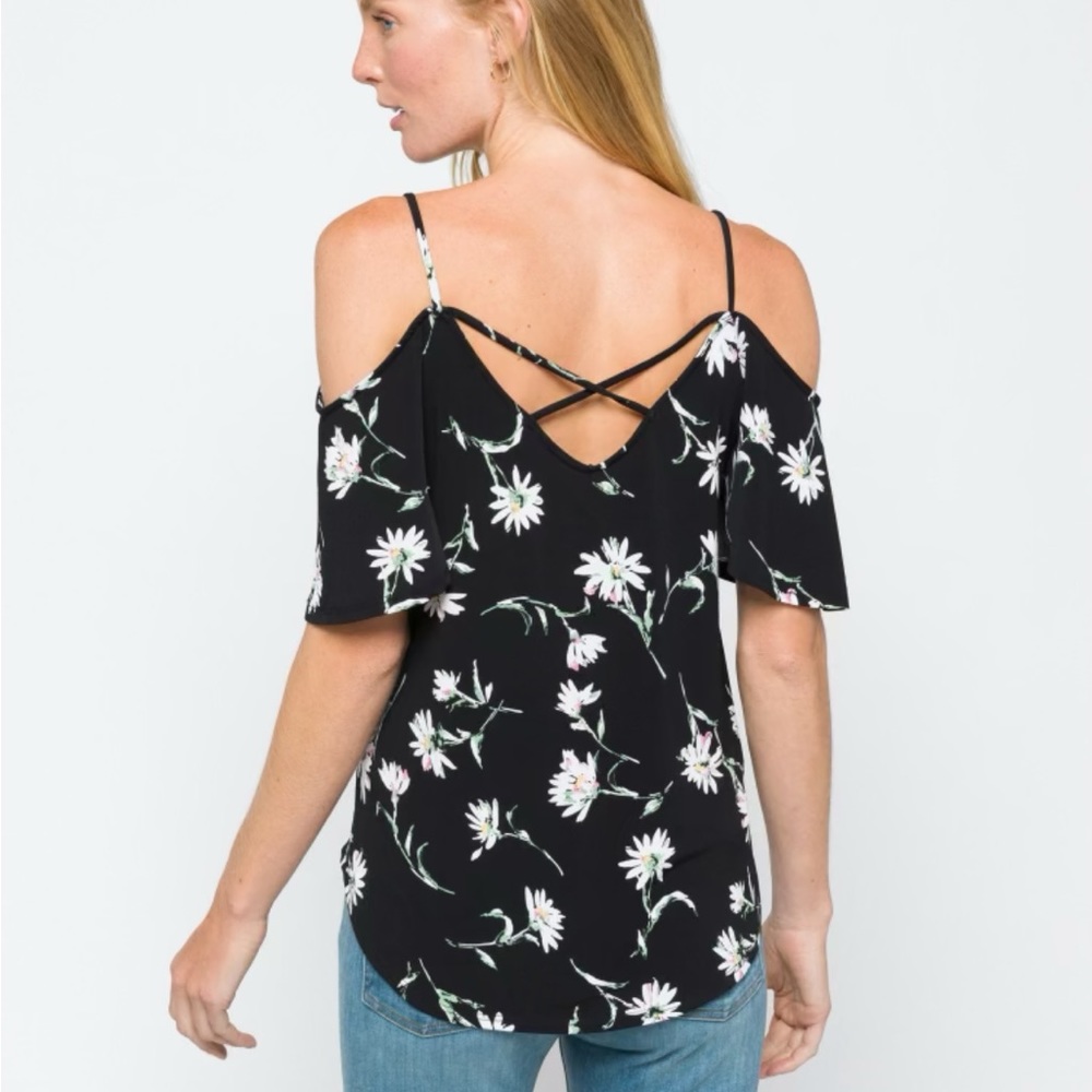 Back Detail Cold Shoulder Knit Top